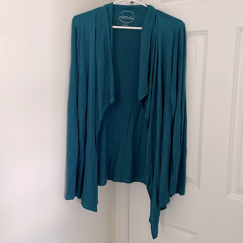 Blue throw over jacket